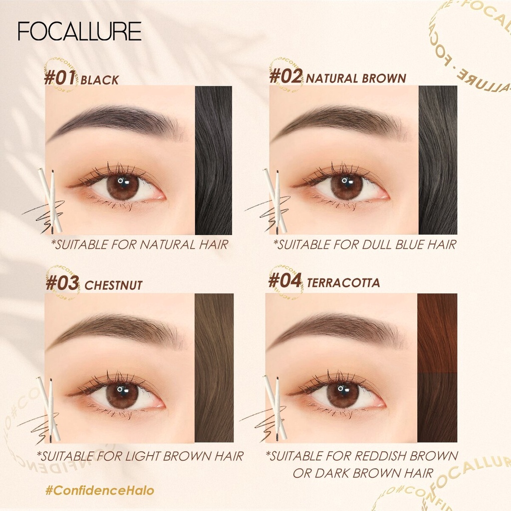 FOCALLURE Eyebrow Pencil Silky Shaping Waterproof Eyebrow FOCALLURE Pensi Alis FOCALLURE Pensil Alis FOCALLUR
