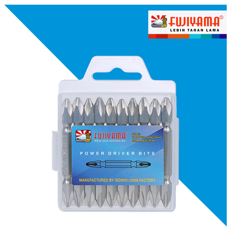 Mata Obeng Magnet Plus Plus FUJIYAMA + + Angin PH2 65mm (+) (+) Magnetic Screwdriver 1/4 Bit Mata Bor Sekrup Baut Skrup Gypsum (+) (+)