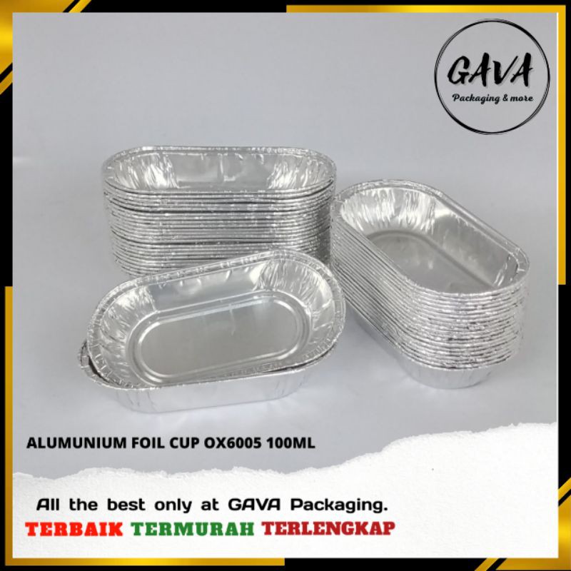 Alumunium Foil Cup Tray Ox6005 Ukuran 100 Ml Tanpa Tutup