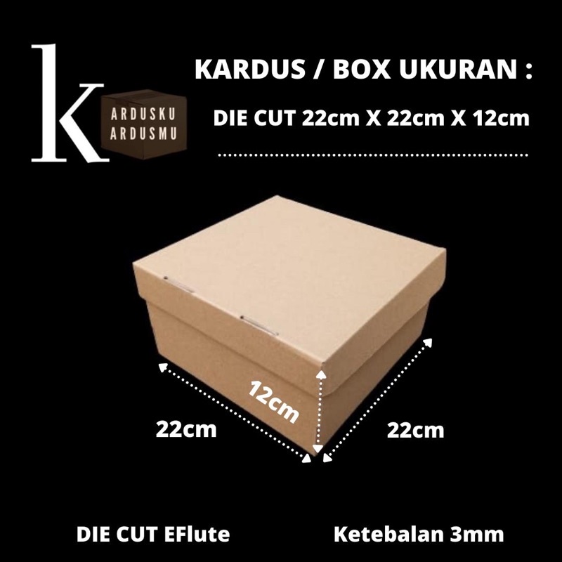 

DIE CUT / KARDUS POLOS 22 x 22 x 12