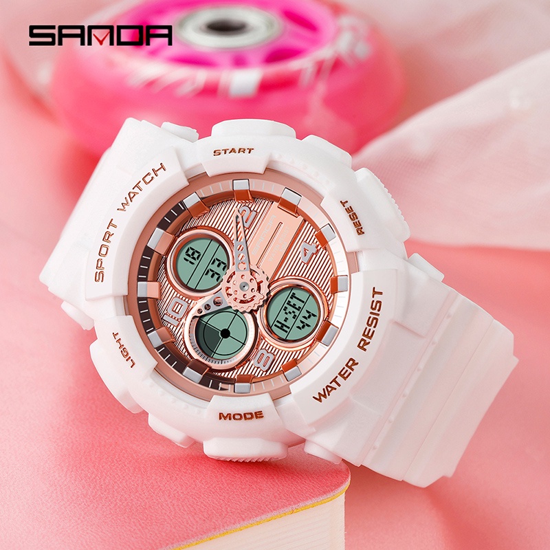 SANDA 6027 Jam Tangan Pria Digital Analog Tali Rubber Shockproof Anti Air WATCHKITE WKOS