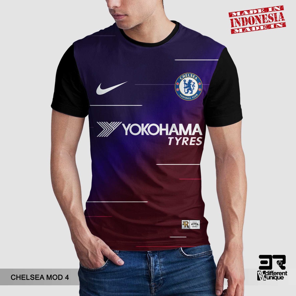 [ COD ] KAOS PRINTING GAMBAR TEAM SEPAKBOLA CHELSEA FC MOD 4- BAJU SEPAK BOLA DISTRO ORIGINAL MOTIF 