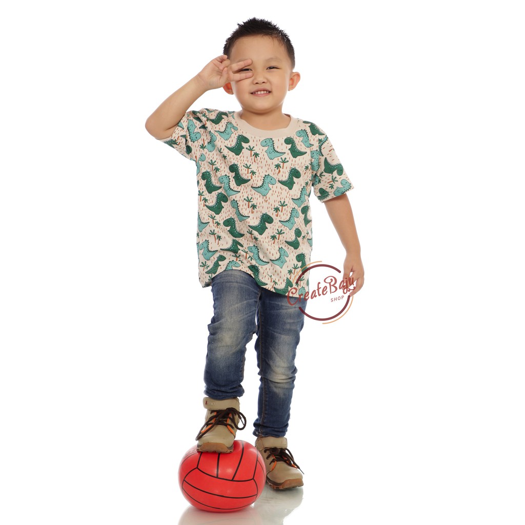 KAOS ANAK LAKI DINO 1-7 TAHUN BAJU ATASAN ANAK LAKI FASHION TERMURAH BAHAN KATUN