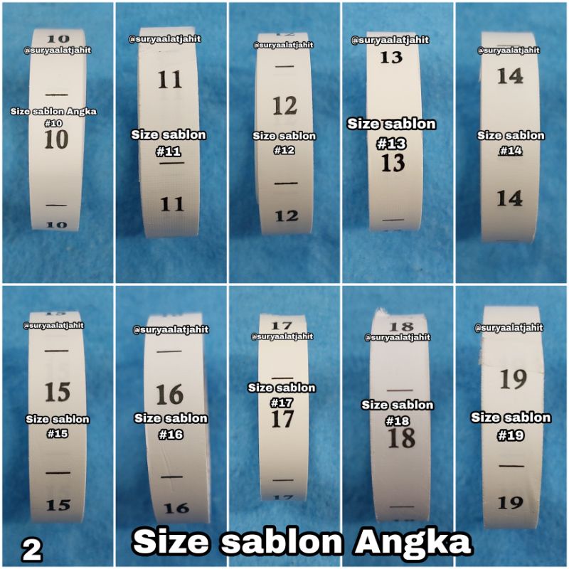 Size sablon ANGKA, Bahan Tafeta (1Rol@25ls 300pcs) =rp.2.500/1Rol