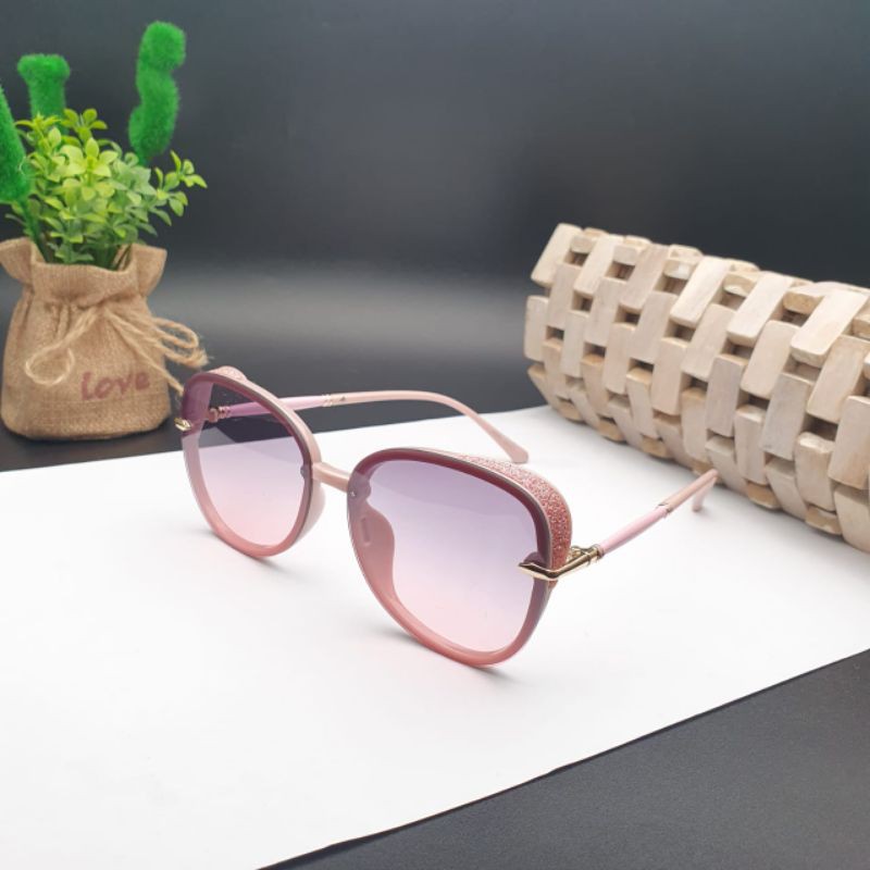 Cod - Grosir Kacamata Hitam Wanita Fashion Jimmy choo Super Free Cairan Pembersih