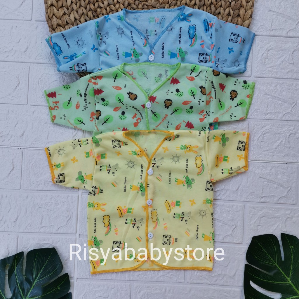 Baju lengan pendek bayi baru lahir new born bahan katun warna | Risya collection