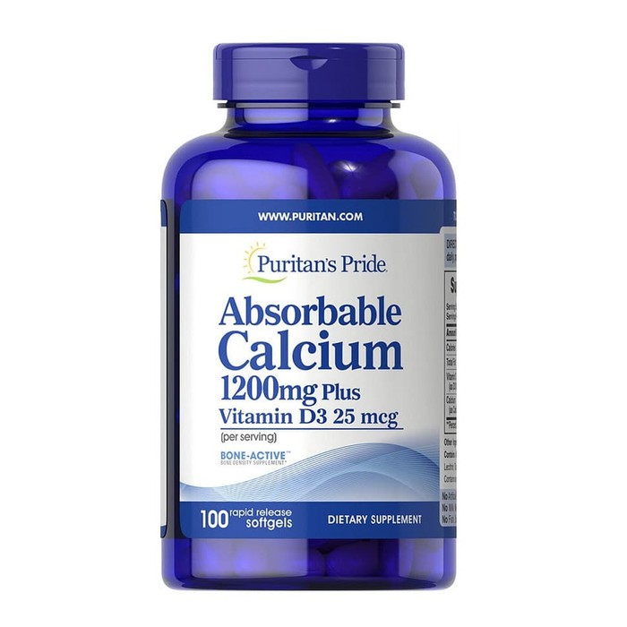 Puritan's Absorbable Calcium 1200mg Vitamin D3 Puritan Kalsium D 3 100