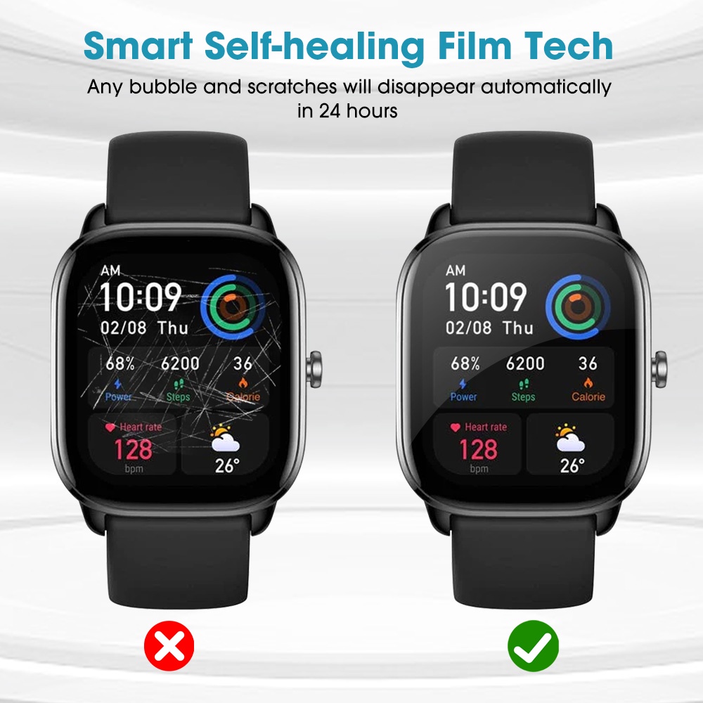 Film Hydrogel Pelindung Layar Smartwatch Huami Amazfit GTS 4 mini Full Cover Anti Gores / Sidik Jari