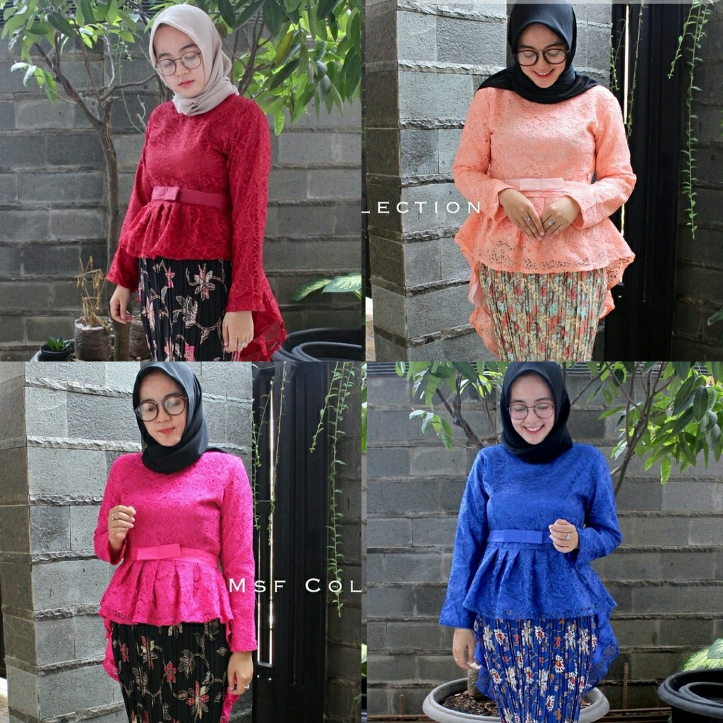 Atasan Kebaya Brokat Aurora 4 Pilihan Warna