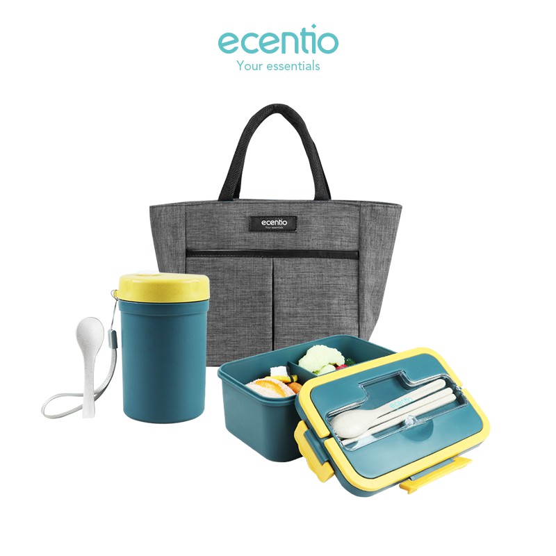 

Ecentio lunch box & tas bekal & Mangkuk sup set/lunch bag/portabel kotak bekal/free Sendok&sumpit