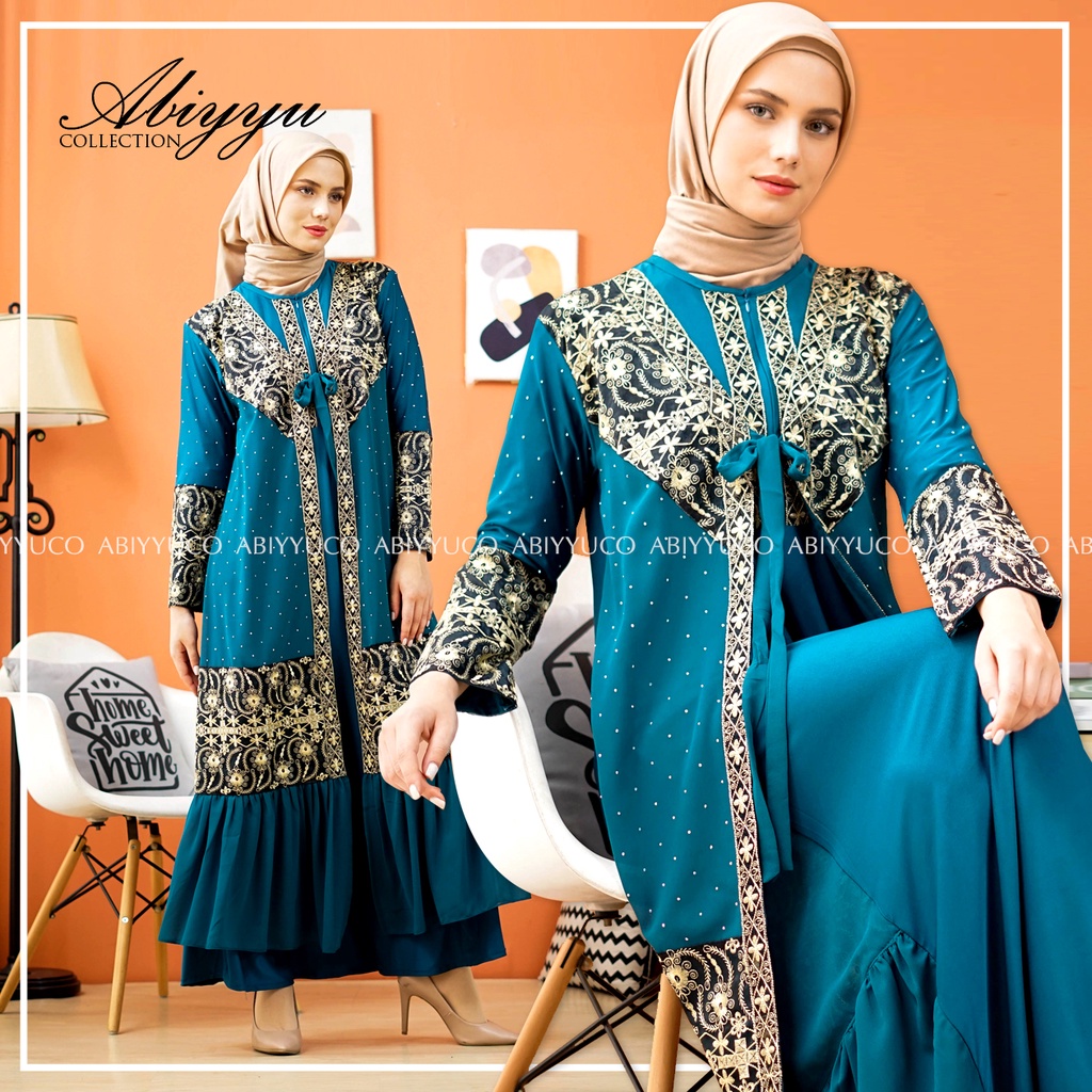 Abiyyuco TA9017 | Gamis Abaya Arabian Turki, Turkey Mewah, Turky Hitam dan Warna