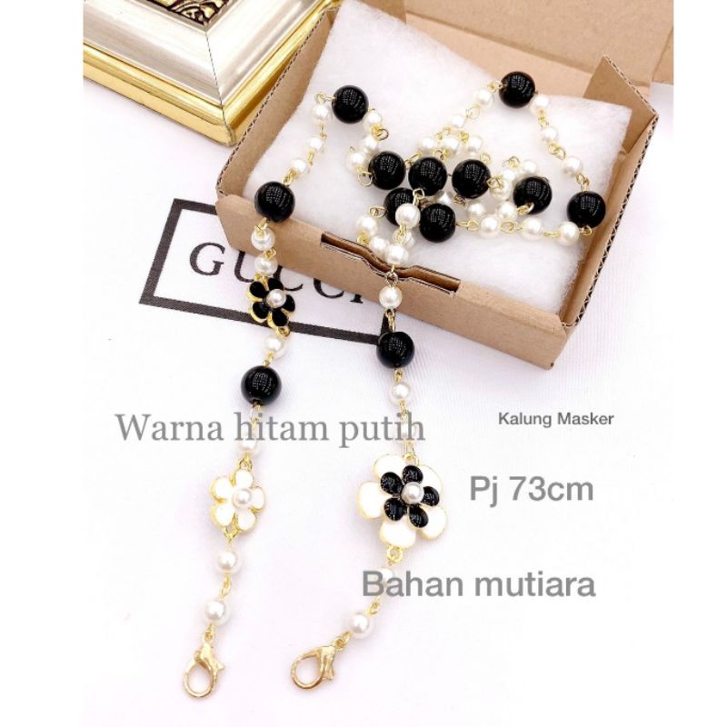 Kalung Masker Mutiara Pearl Premium Quality free Box 82800