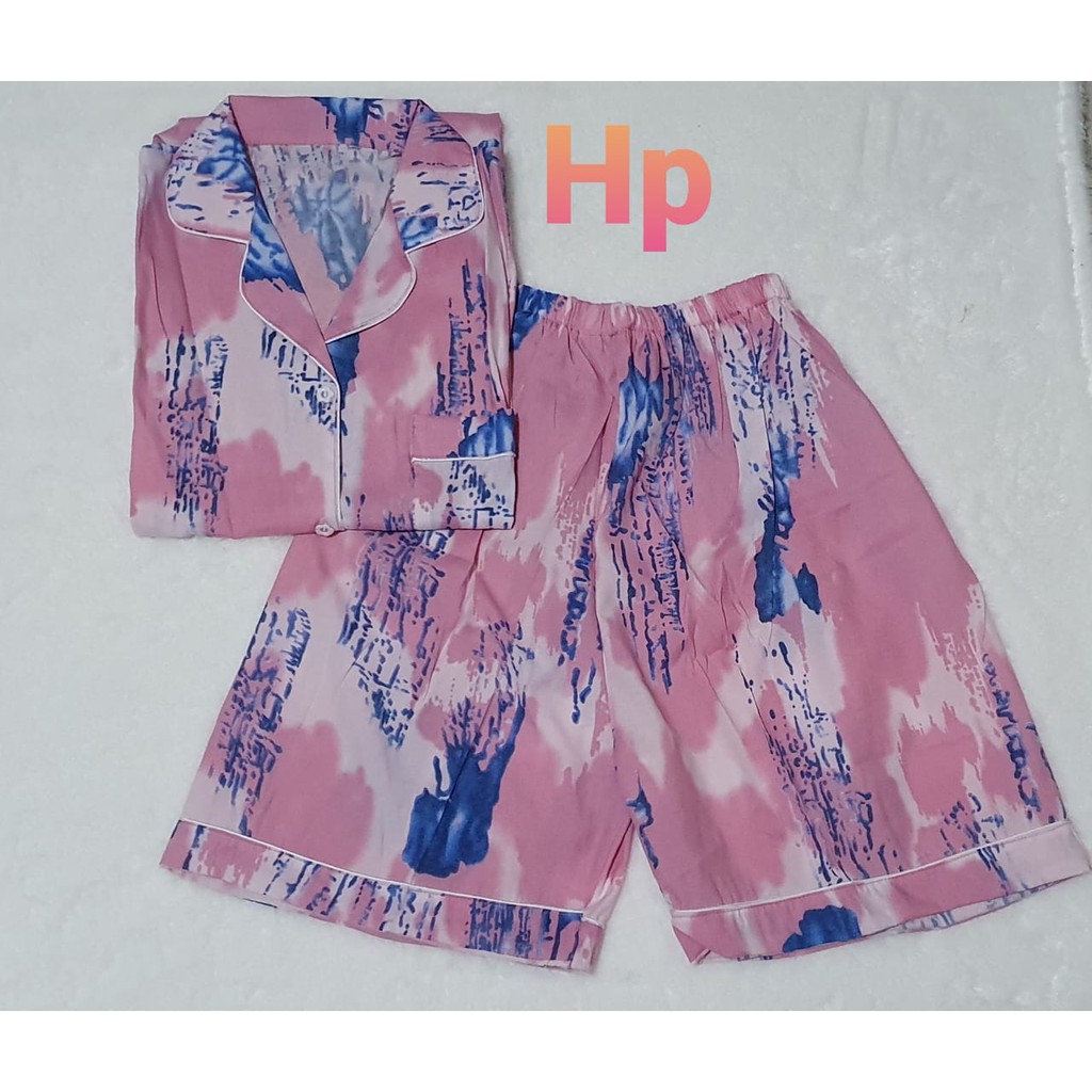 DAILY SET RAYON TIEDYE / PIYAMA RAYON TIEDYE / STELAN BAJU TIDUR RAYON / PIYAMA KEKINIAN TERBARU