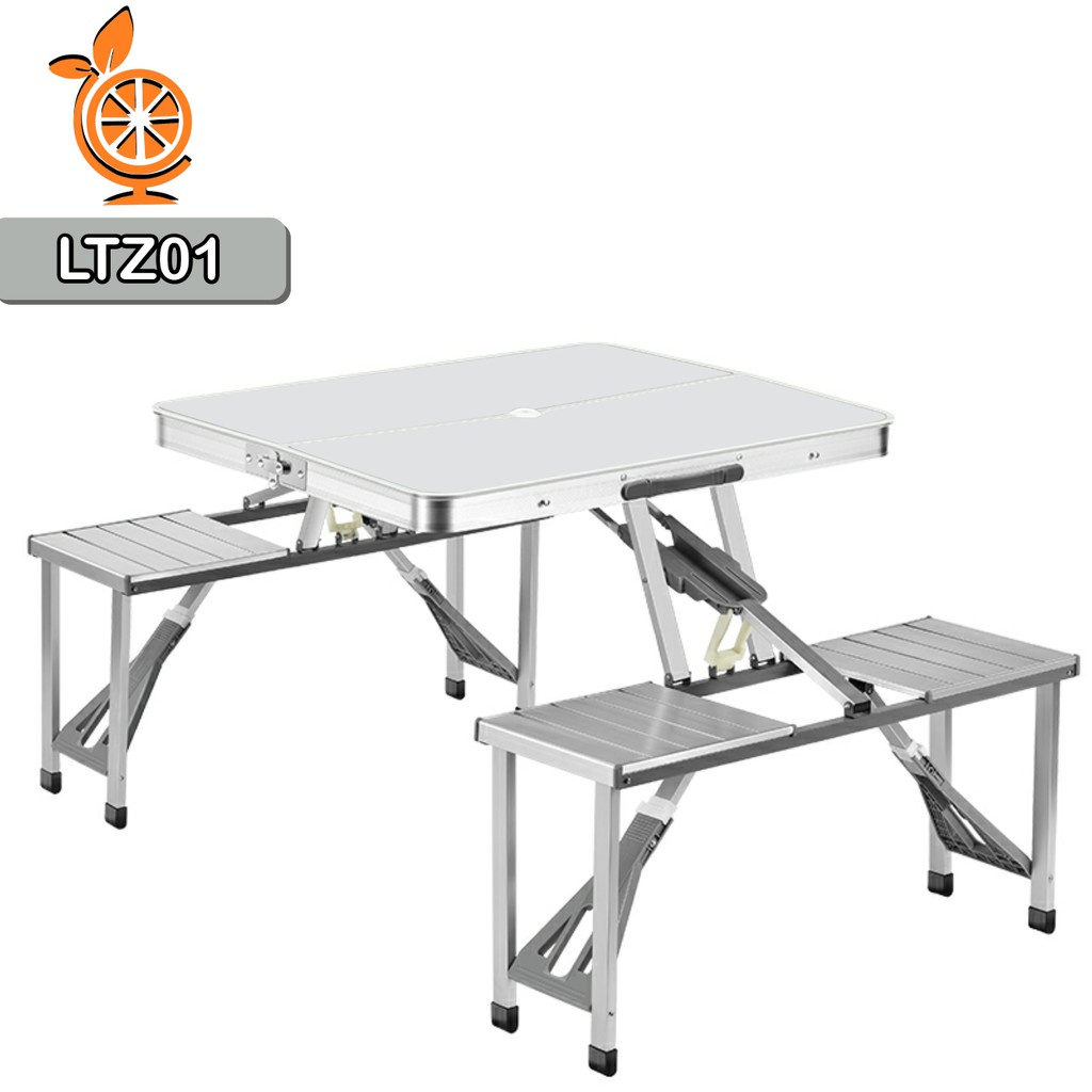 C0D NMeja Kursi Lipat Piknik Aluminium Portable Meja Makan Lipat Multifungsi Portable Picnic Table &amp; SeatsMeja Lipat Meja Makan/Meja Piknik Portable Full Aluminium