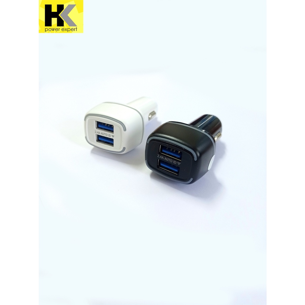 Adaptor Car Charger HK-K07 Fast Charging Batok Cas Saver Mobil 2USB LED