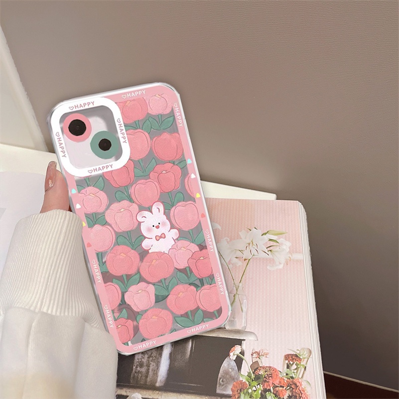 REALME Soft Case Silikon TPU Motif Bunga Pink 50A C21Y C25 C25s C25Y C21 C20 C15 C12 C11 8i 8 7 Pro 5 5s 5i 6i C21 C3