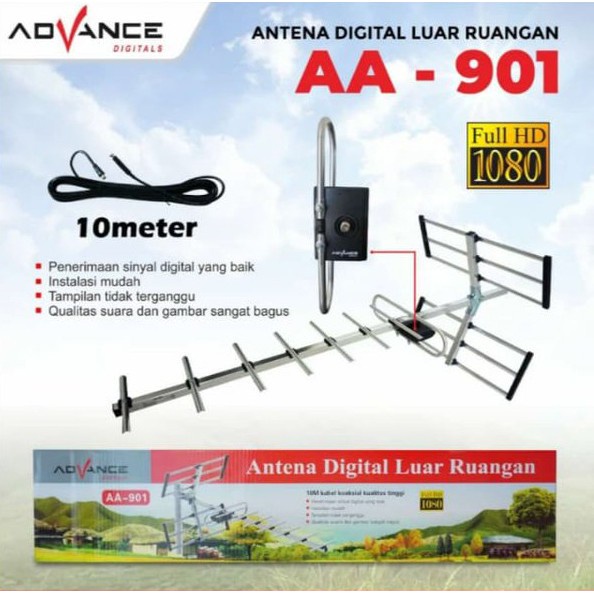 [ORIGINAL 100%] ANTENA TV Digital Advance AA-901 / Antena Digital Luar Ruangan Full HD