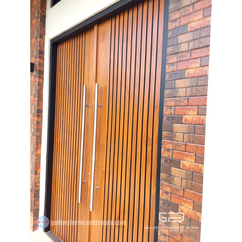 Pintu Blok Kupu Tarung Tali Air Kayu Jati 160x240cm