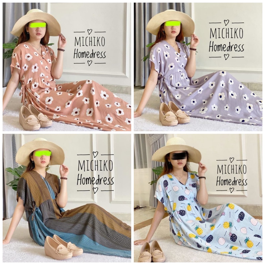 HomeDress Dewasa Michiko Motif (kimono) All Size LD fit to 114cm (Busui Friendly)