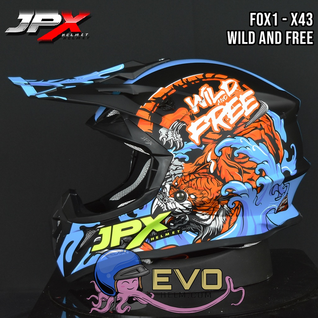 HELM JPX X43 BLACK DOFF CROSS_FOX1 + GOOGLE SNAIL (ONGKIR 2 KG) HELM JPX X43 WILD AND FREE HELM CROSS