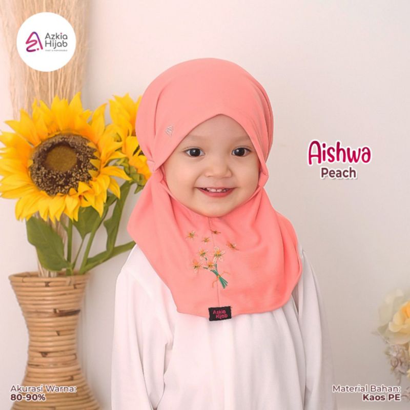 Aishwa || size SS (size 1) jilbab anak / bayi || usia 0 bulan - 6 bulan new azkia hijab-Peach