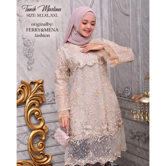 TUNIK MARLINA | BAHAN TILLE BORDIR TUTON PREMIUM | By Ferry Mena