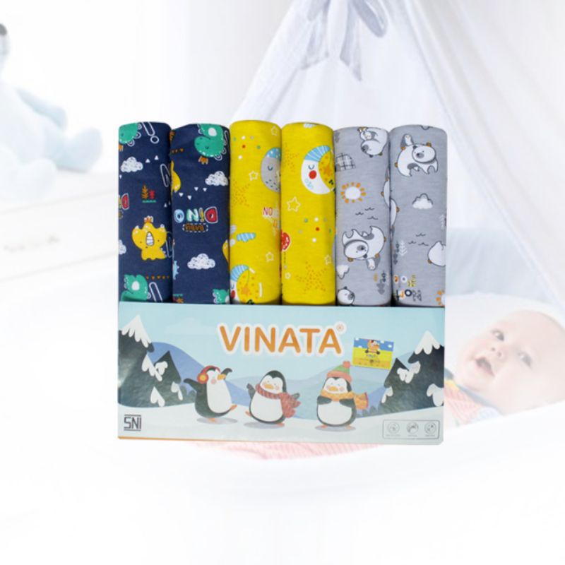 VINATA-6PCS BEDONG BAYI JUMBO 125x90 MOTIF FULL PRINT- BEDONGAN BAYI BAHAN KAOS HALUS SIZE 125x90