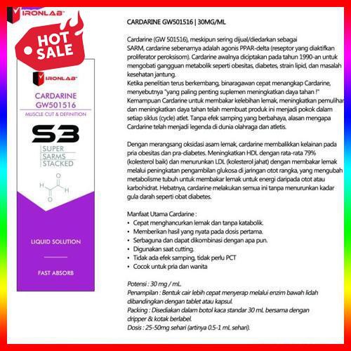 ✅CODES0X-86 SARM SARMS CARDARINE GW501516 GW 501516 IRONLABS3 30 MG 30 ML READY