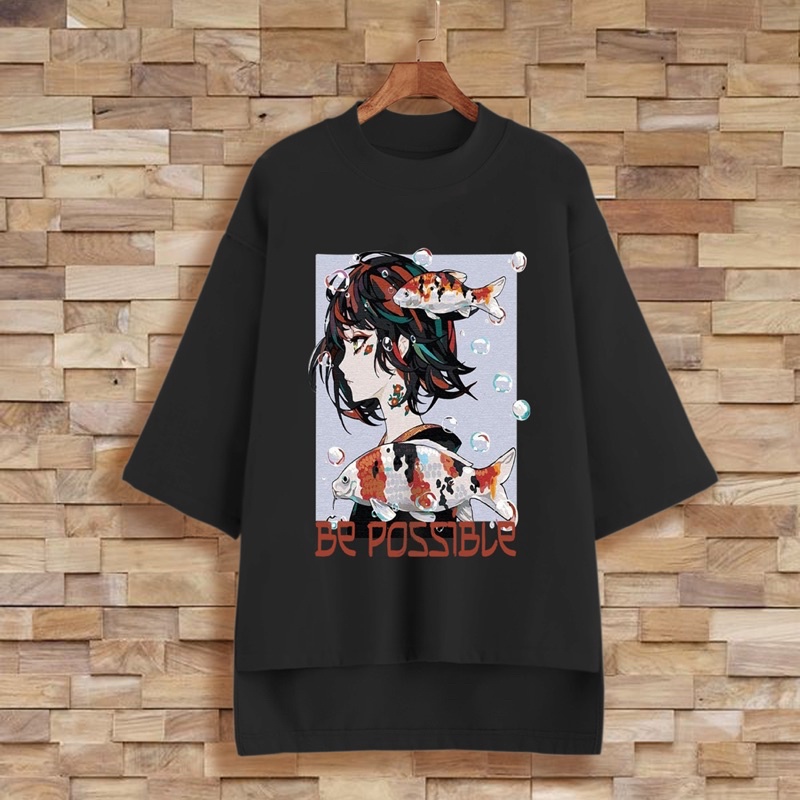 PUFFY_ID kaos oversize tunik wanita BE POSSIBLE tshirt big size cewek premium