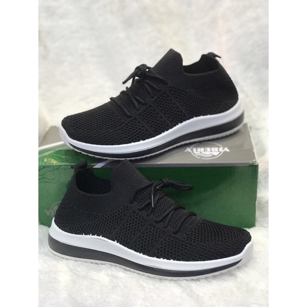 Sepatu slip on cewek import rajut YIBERLI 2warna sz 36-40