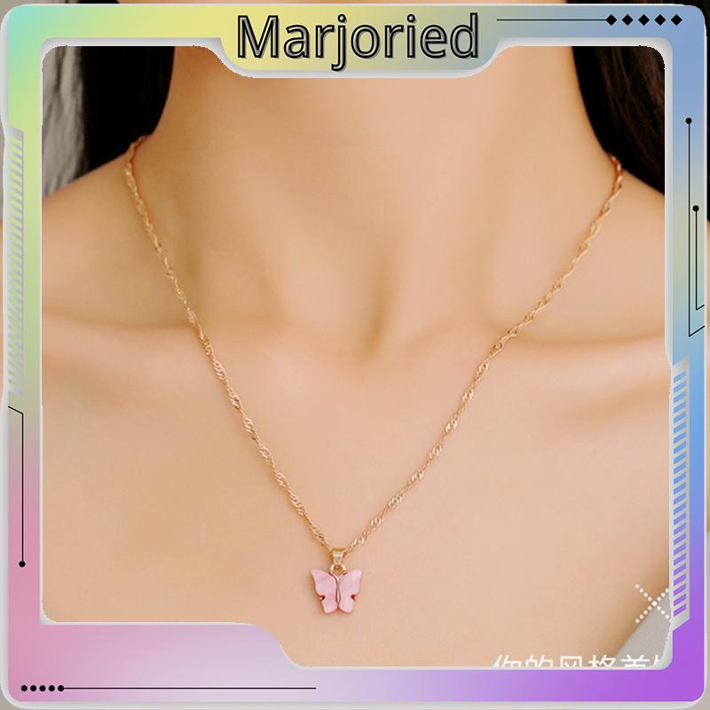 Korean Fashion Kalung Kupu-kupu Kalung Rantai Wanita Aesthetic Butterfly Necklace Anting-MJD