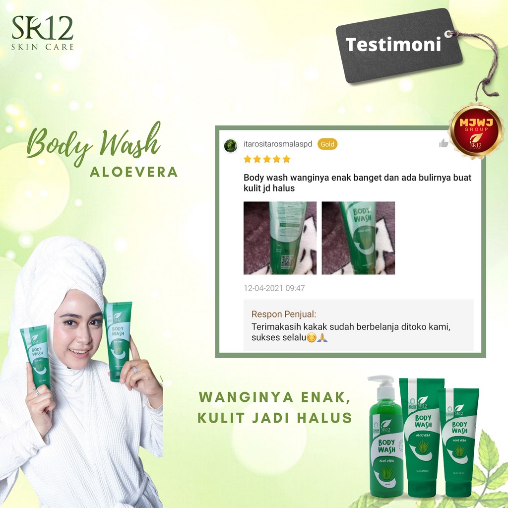 Body Wash Aloe Vera SR12 Sabun Mandi Keharuman Menyegarkan Kulit Bersih Halus dan Lembut