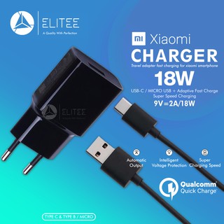 Charger Xiaomi 18W Original Fast Charging 9V 2A Micro Usb