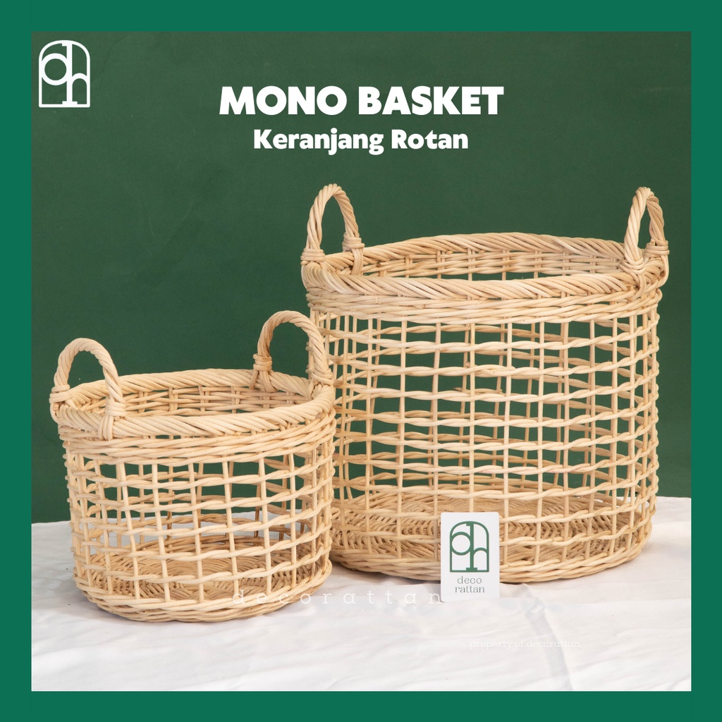 Jual Keranjang Rotan MONO / Laundry Basket Rotan / Keranjang Rotan