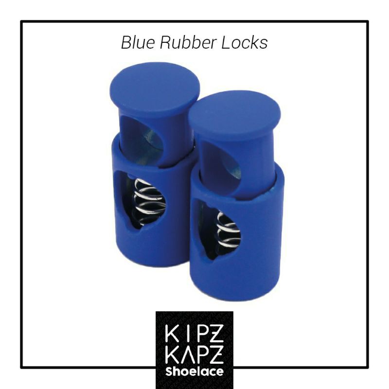 KIPZKAPZ SHOE LOCK LACE / LACE LOCK BLUE RUBBER METAL - KUNCI TALI SEPATU LOCK LACES