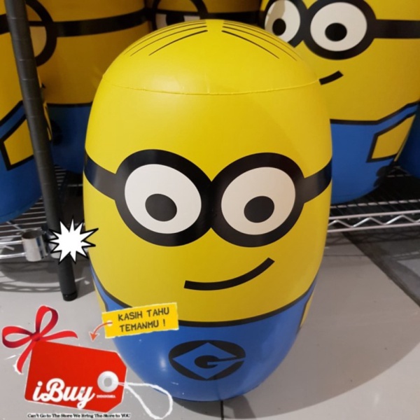 Minion Dave Medium Air Punch Bantal Pukul Mainan Anak 40cm Yellow Diskon