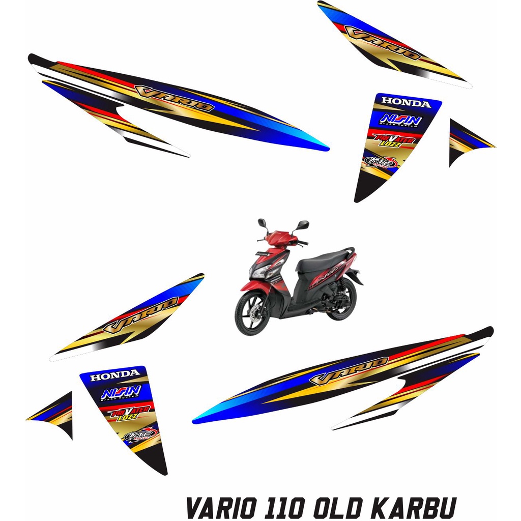 DECAL LIS ART COD-STRIPING VAEIASI MOTOR HONDA VARIO 110 OLD/CARBU MOTIF RACING/NEW STICKER CUSTOM V