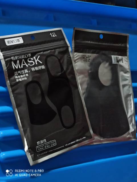 Masker Hitam SPONGE IMPORT MASK bisa dicuci IDOL FASHION K-POP KPOP