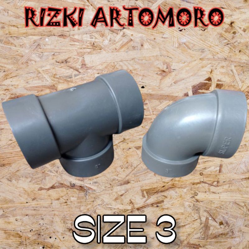 Keni pipa pvc T tee pipa air pvc 3 inch tebal