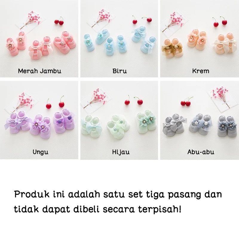 Baby socks/Kaos kaki anak bayi non-slip / kaus kaki anak/kaus kaki bayi perempuan/3PC kaus kaki bayi L239/240