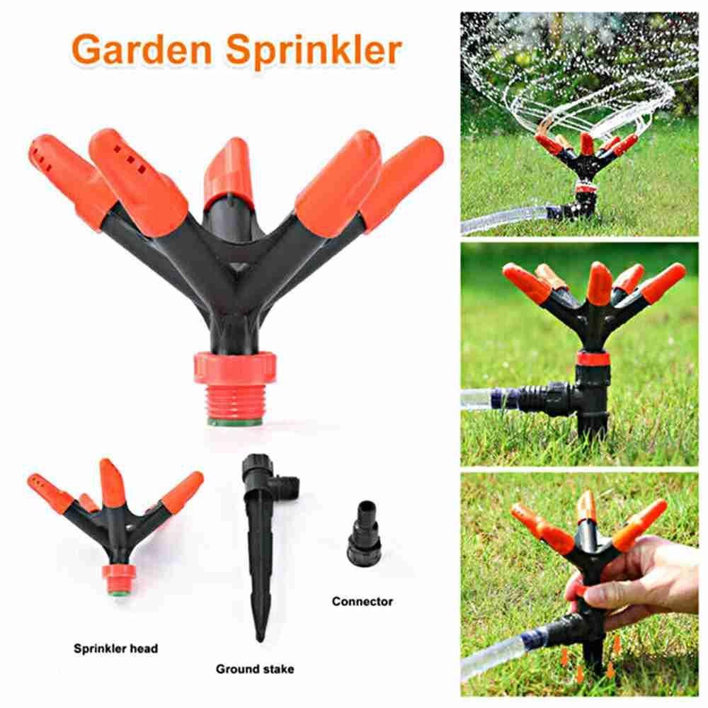 Solighter 2Pcs Sprinkler Taman Kebun Rumah 360putar Selang Cakupan Area Besar Rumput