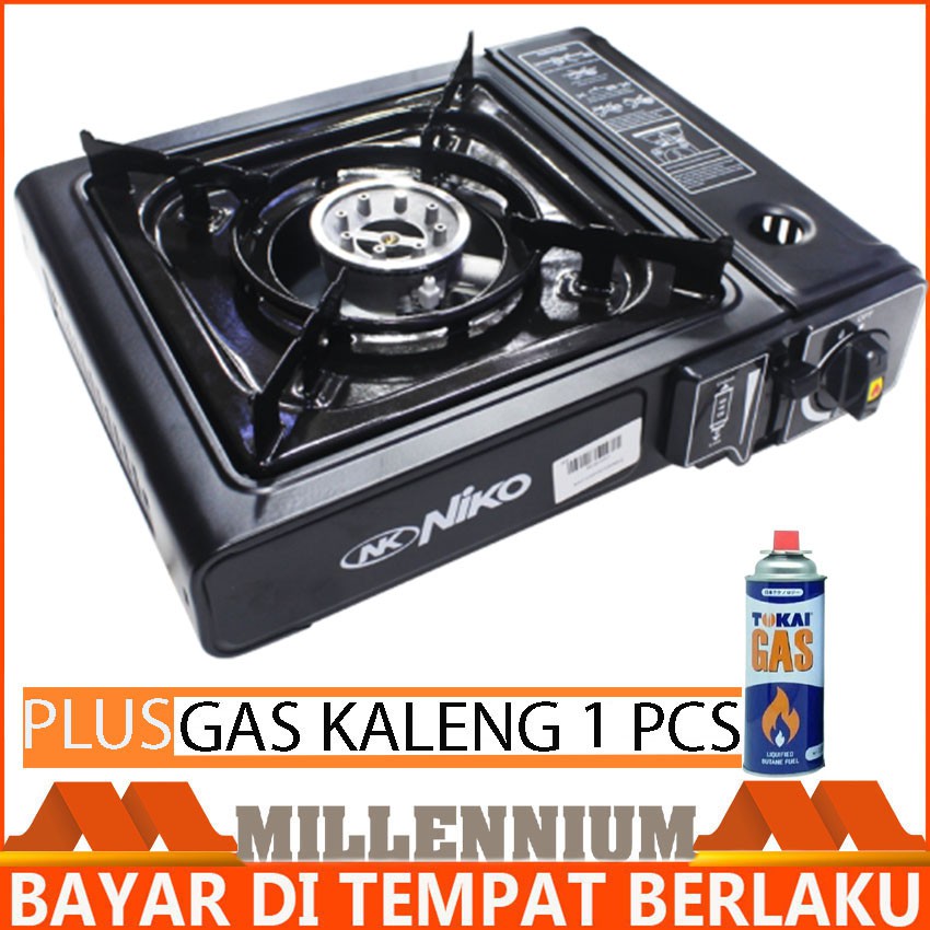 Kompor Portable Niko 2in1 Plus Gas Klaleng 1 Pcs