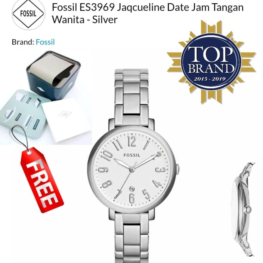 Sale Jam Tangan Fossil ES3969 - ES 3969 Quartz Strap Stainless Jam Tangan Wanita Import Limited Edit