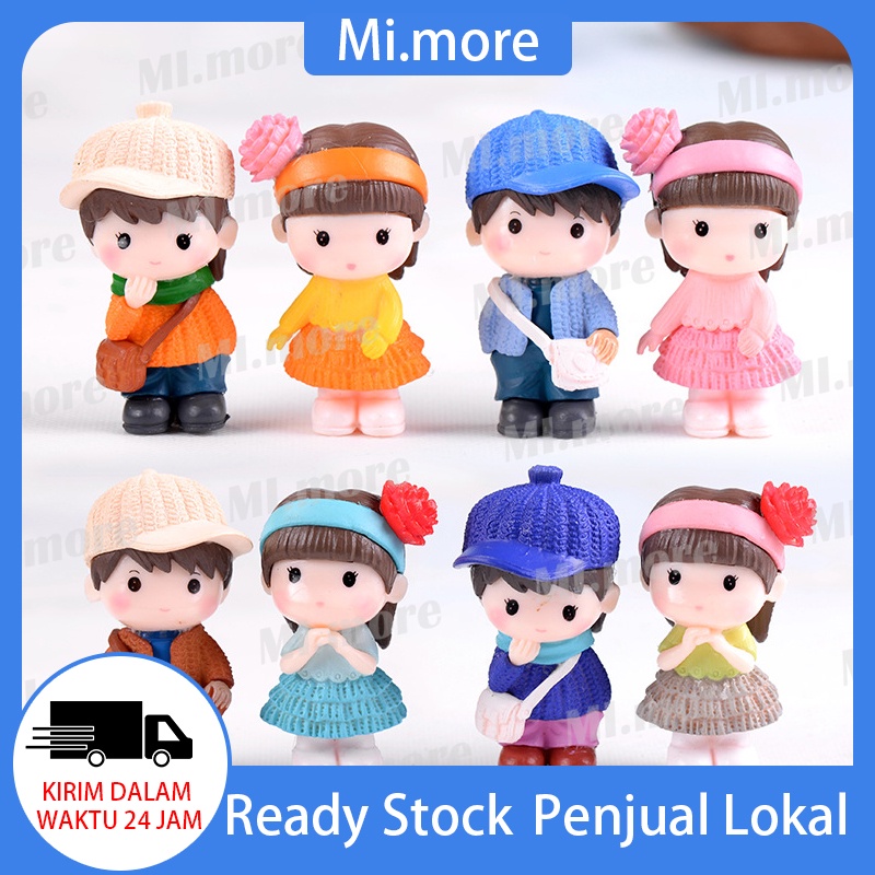 Mi.more 8pcs/Set Miniatur Pasangan Membaca Untuk Dekorasi Interior Mobil / Rumah / Kantor