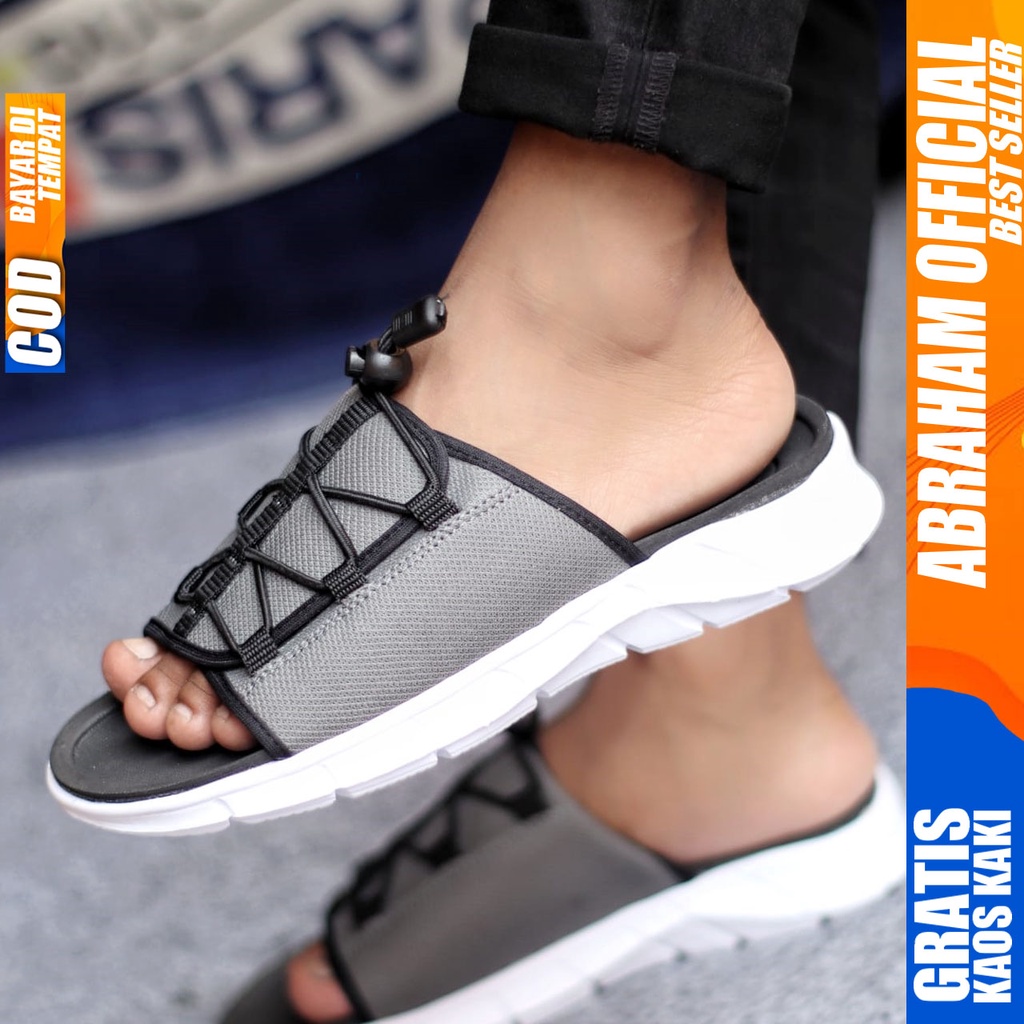 ABRAHAM BIAS Sandal Slide Pria Sendal Slop Cowok Distro Terbaru