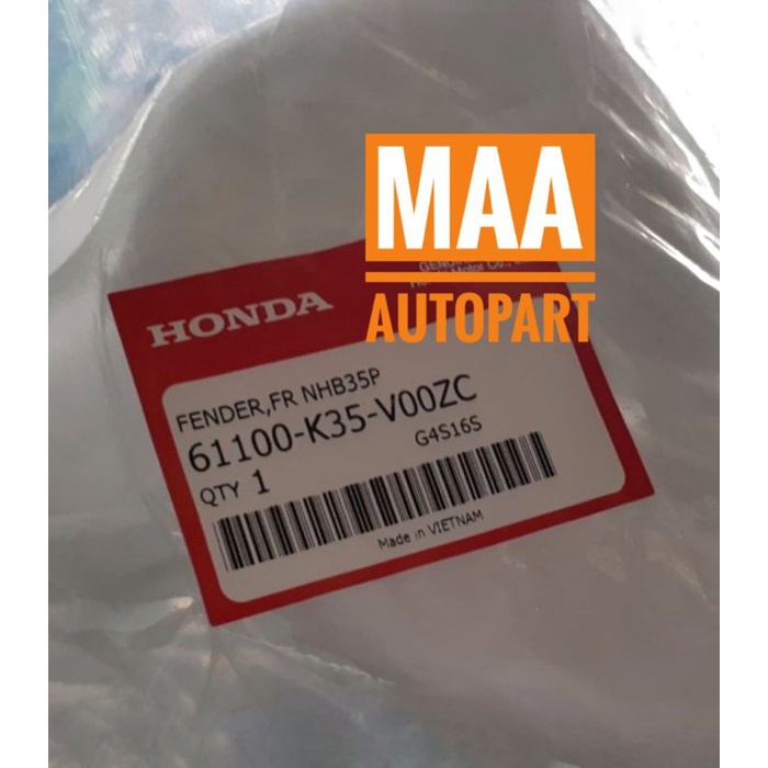 Fender Front Spakbor Slebor Depan PCX 125 150 CBU White Putih 61100K35V00ZC Asli