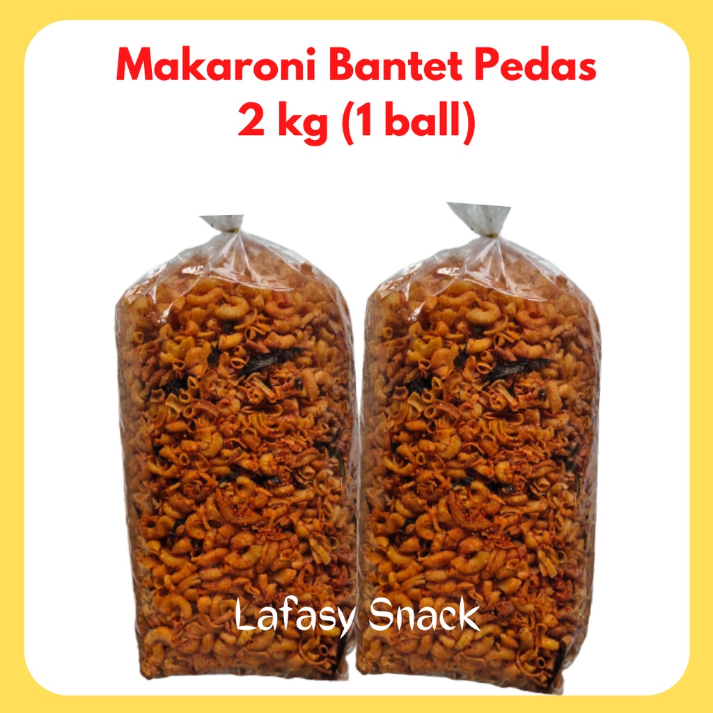 

[LAFASY SNACK] 2KG Makaroni Bantet Pedas KILOAN/Makanan Ringan/Aneka Snack/Cemilan Murah/Cemilan Pedas/Selayung/Pedas