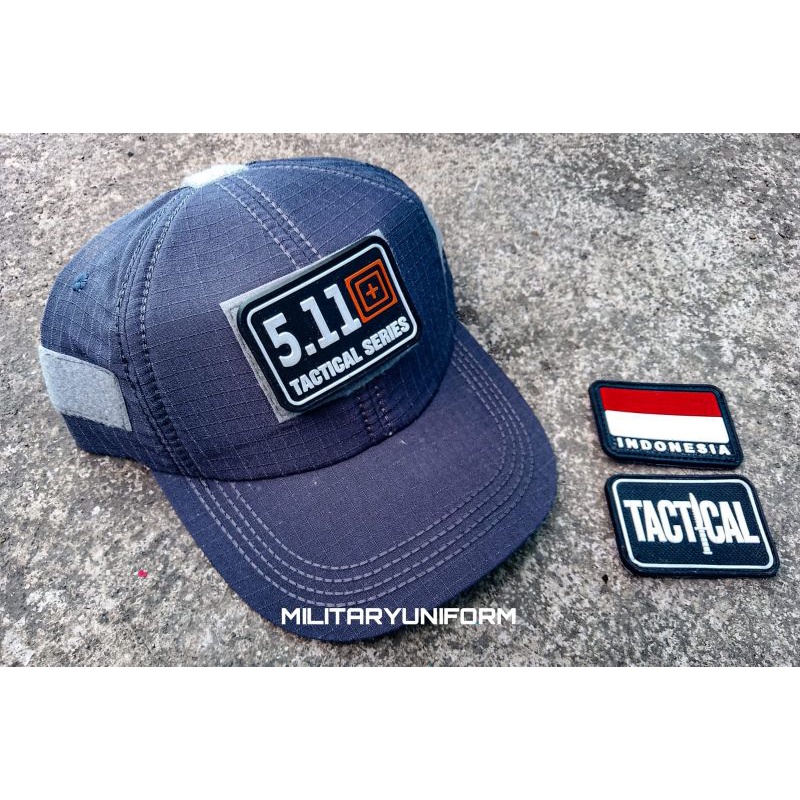 topi polos velcro + emblem karet