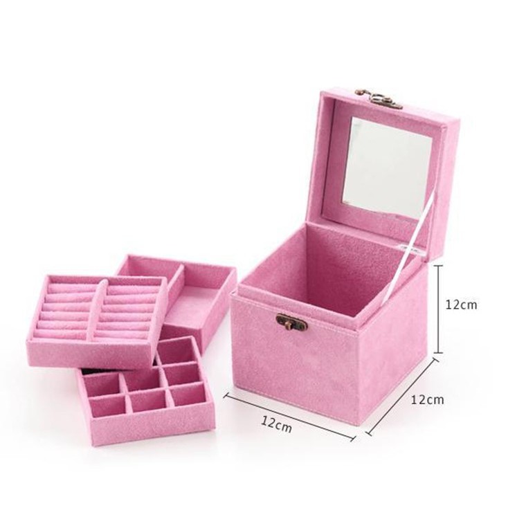 Igrosir 3 Layer Jewelry Box / Kotak Perhiasan / Penyimpanan Aksesoris / Anting