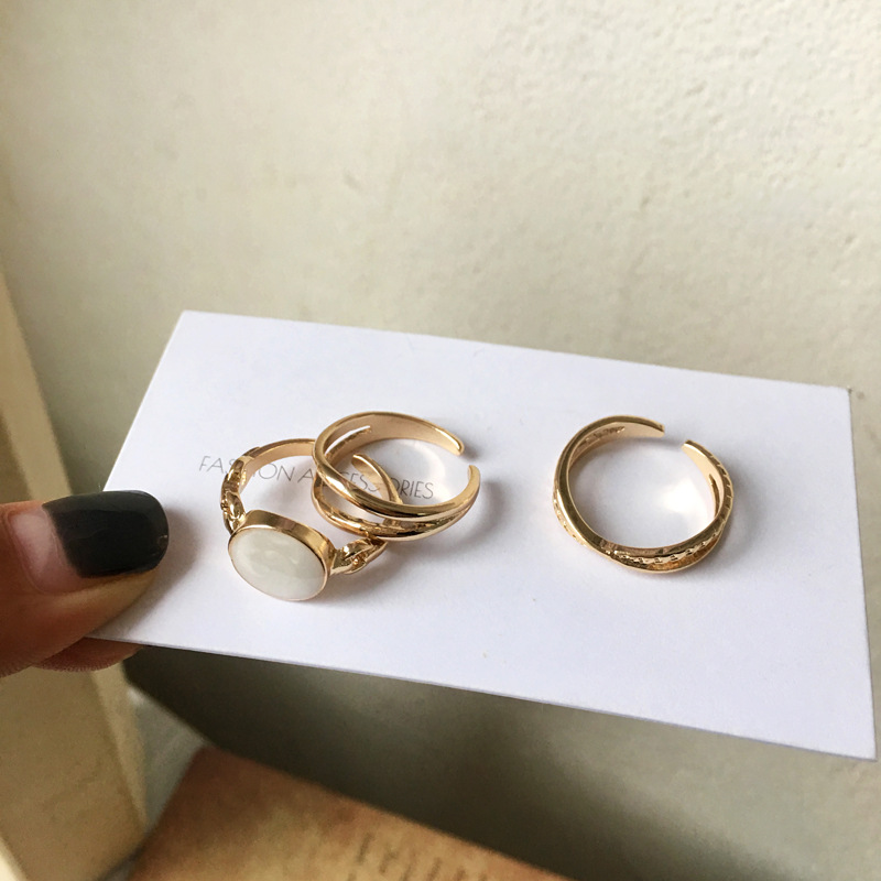 3pcs / Set Cincin Model Terbuka Gaya Korea Untuk Hadiah